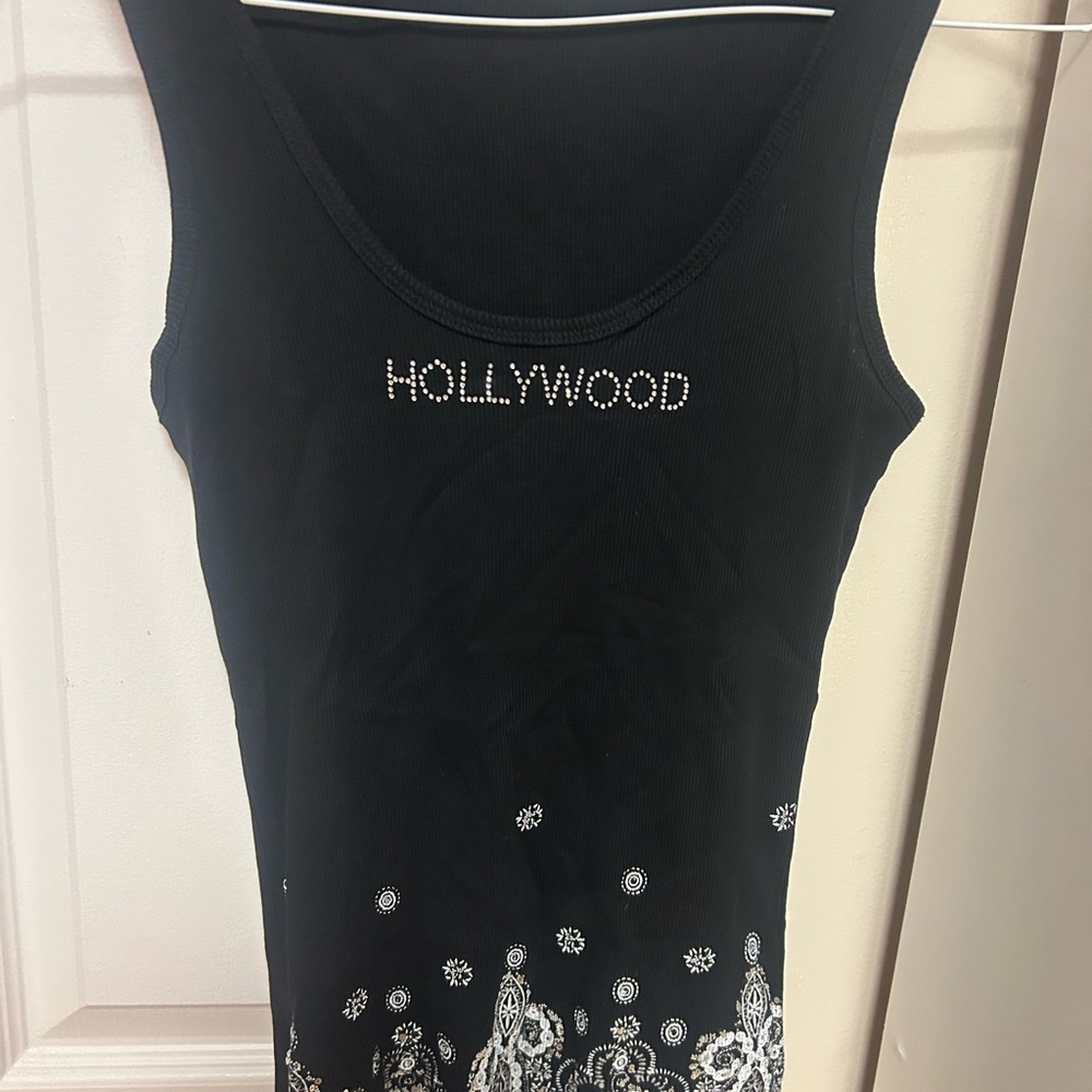 Black Embellished Tank Top
